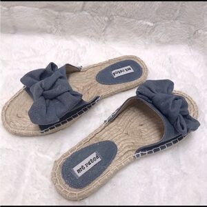 Not Rated Shimmering Blue Slides Size 7